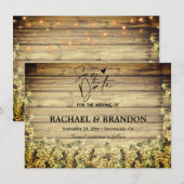 Holz und Blume rustikal Save the Date Vintag (Vorne/Hinten)