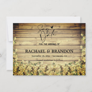 Holz und Blume rustikal Save the Date Vintag