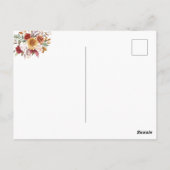 Holz und Fall Blume Save the Date Postkarte (Rückseite)