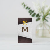 Holz und gesprenkelter Block | Kulinarisch Visitenkarte (Stehend Vorderseite)