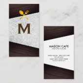 Holz und gesprenkelter Block | Kulinarisch Visitenkarte (Vorne/Hinten)