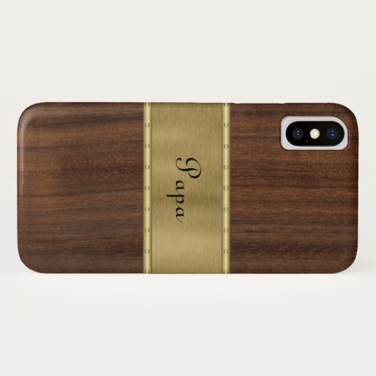 Holz und Gold personalisieren Case-Mate iPhone Hülle (Rückseite (Horizontal))