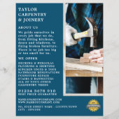 Holz und Hammer, Tischlerei, Tischlerwerbung Flyer (Vorne)