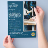 Holz und Hammer, Tischlerei, Tischlerwerbung Flyer (Hand)