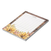 Holz und Herbstsonnenblumen Notepad Notizblock (Rotiert)