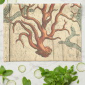 Holz und kleine Korallen Geschirrtuch (Gefaltet)