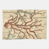 Holz und kleine Korallen Geschirrtuch (Horizontal)