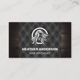 Holz- und Knopfstoff   Beauty Logo Visitenkarte