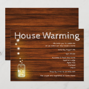 Holz und Lichter Rustikale Einladung zur Hauseinwe