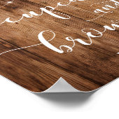 Holz- und Lichtkuchen und Empfang-Zeichen Poster (Ecke)