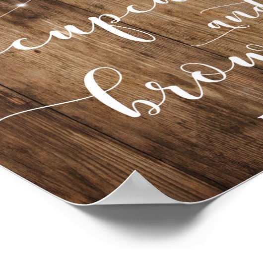 Holz- und Lichtkuchen und Empfang-Zeichen Poster (Ecke)