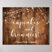 Holz- und Lichtkuchen und Empfang-Zeichen Poster (Vorne)