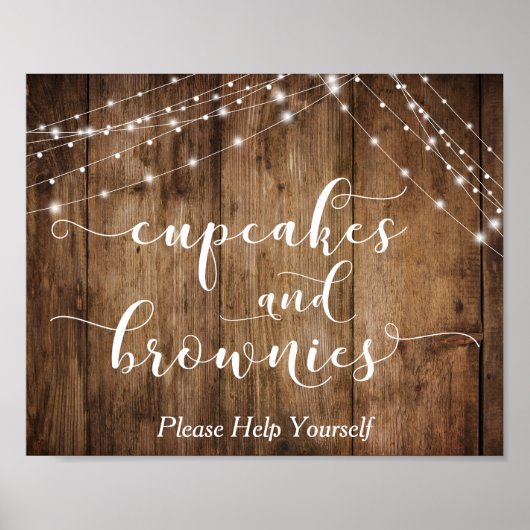 Holz- und Lichtkuchen und Empfang-Zeichen Poster (Vorne)