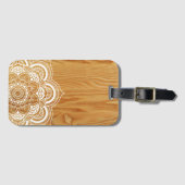 Holz und Mandala Gepäckanhänger (Vorderseite (Horizontal))