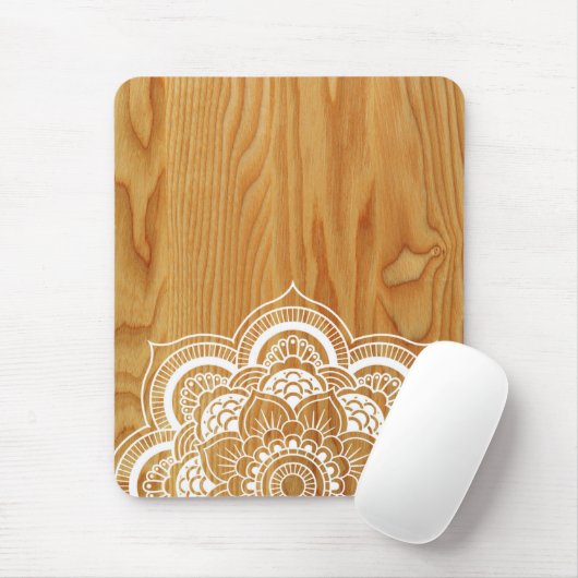 Holz und Mandala Mousepad (Mit Mouse)