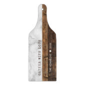 Holz und Marmor mit Liebe Zitat Familienname Schneidebrett (Vorderseite)