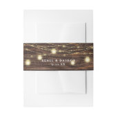 Holz und Mason Jar String Lights Einladungsbanderole (Vorderseite Beispiel)