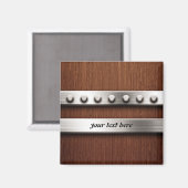 Holz und Metall Magnet (Vorderseite/Rückseite)