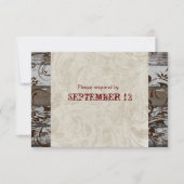 Holz und Pergament Braun wirbelfarbene UAWG mit Um RSVP Karte (Vorderseite)