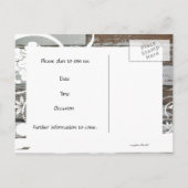 Holz und Pergament Save the Date Ankündigungspostkarte (Rückseite)