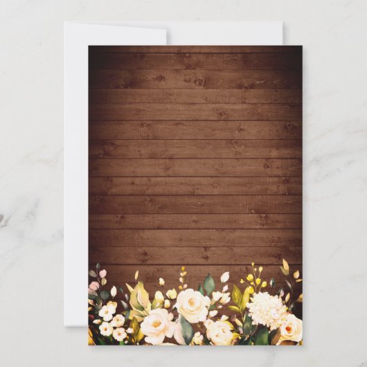 Holz und Rose Lantern Brautparty Einladung (Rückseite)