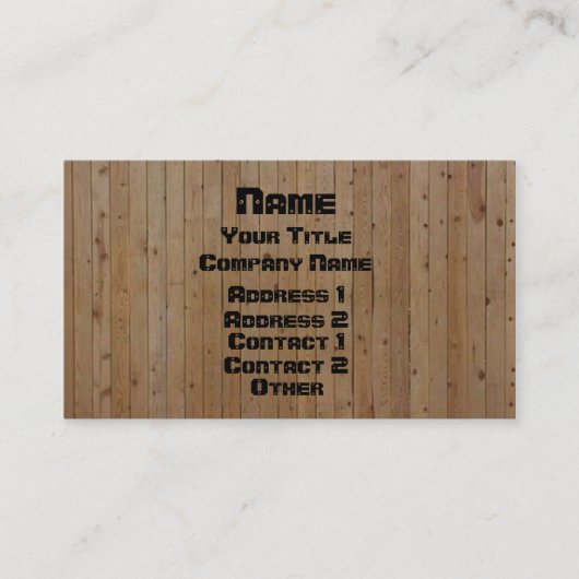 Holz und schraubt visitenkarte (Vorderseite)