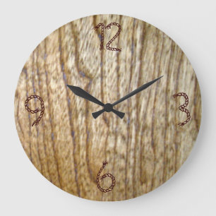 Holz- und Seil-Wanduhr Große Wanduhr
