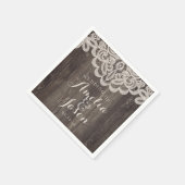 Holz und Spitzen-Hochzeit Napkins-Brautparty Serviette (Ecke)