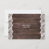 Holz und Spitzen RSVP Karte (Rückseite)