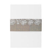 Holz und Spitzen rustikal Einladungsbanderole (Rückseitenbeispiel)