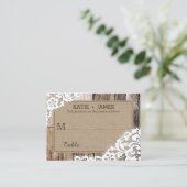 Holz und Spitzen Rustikale Platzkarten Hochzeiten (Stehend Vorderseite)