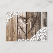 Holz und Spitzen Rustikale Platzkarten Hochzeiten (Rückseite)