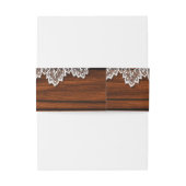 Holz und Spitzen Rustikales Hochzeitsband Einladungsbanderole (Rückseitenbeispiel)
