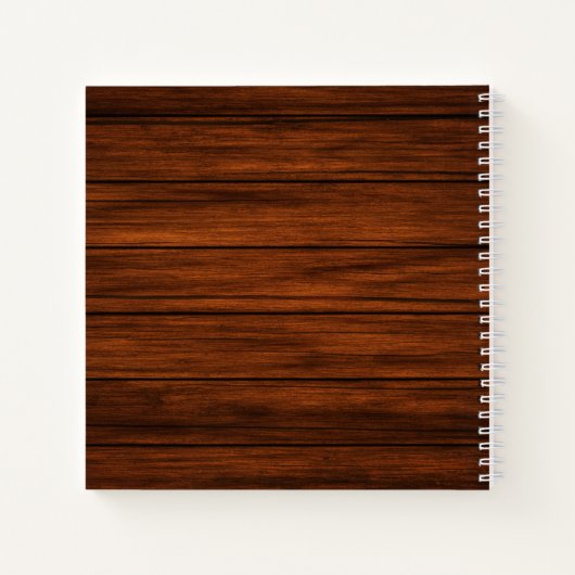 Holz und Spitzenrezept Notizblock (Rückseite)