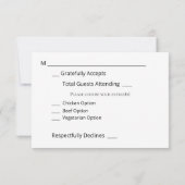 Holz- und Streichellichter Hochzeit/Mahlzeit RSVP Karte (Rückseite)