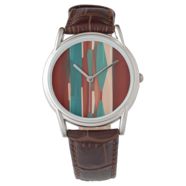 Holz und Türkis Armbanduhr (Vorderseite)