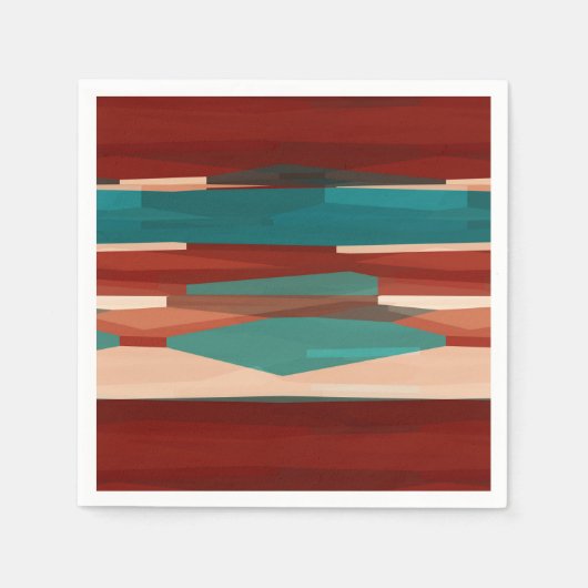 Holz und Türkis Serviette (Vorderseite)