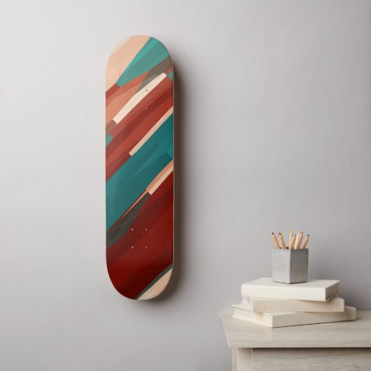 Holz und Türkis Skateboard (Wandkunst)