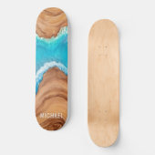 Holz- und Wasserart - Personalisierter Name Skateboard (Vorderseite)