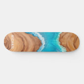 Holz- und Wasserart - Personalisierter Name Skateboard (Horizontal)