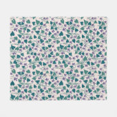 Holz-Veilchen-Anemone-Blumen-Botanischer Blockdruc Fleecedecke (Vorderseite (Horizontal))