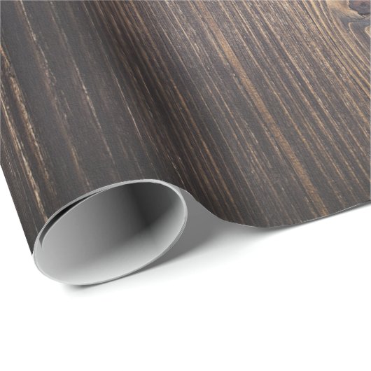 Holz verbrannt dunkelbraunes Holzkorn rustikal chi Geschenkpapier (Rolleneckpunkt)