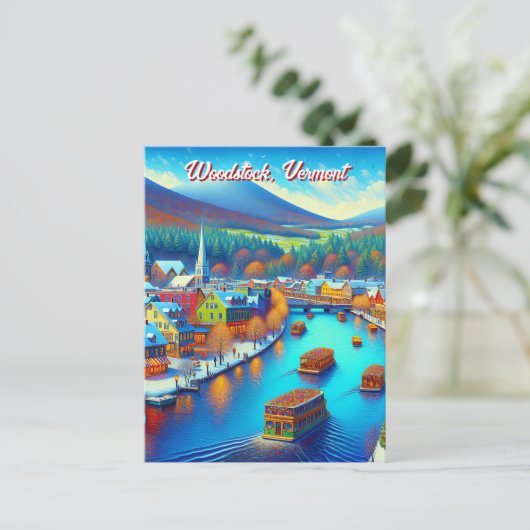 Holz, Vermont zu Weihnachten Postkarte (Stehend Vorderseite)