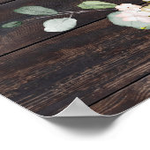Holz Vintage rustikale Hochzeitsempfehlung boho Poster (Ecke)