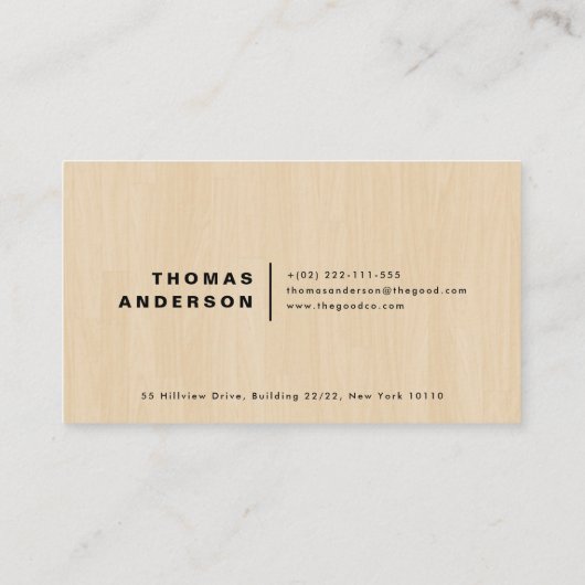 Holz Visitenkarte (Rückseite)