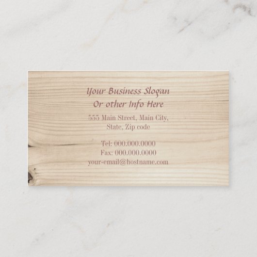 Holz Visitenkarte (Rückseite)