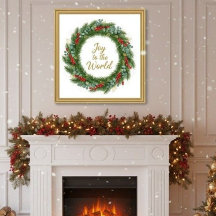 Holz-Wandkunst Gold-Glitter "Freude der Welt" Chri