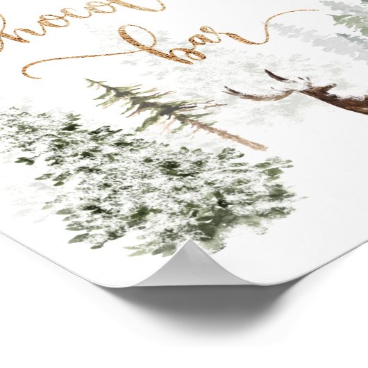 Holz wärmen bei heißem Schokolade Bar Poster auf (Ecke)