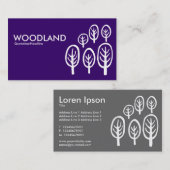 Holz - Weiß auf dunkel Lila Visitenkarte (Vorne/Hinten)