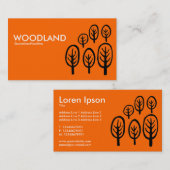Holz - Weiß und Schwarz auf Orange Visitenkarte (Vorne/Hinten)